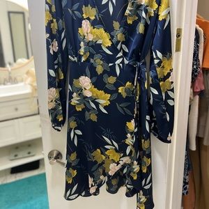 Lulus XL Floral Silk wrap dress